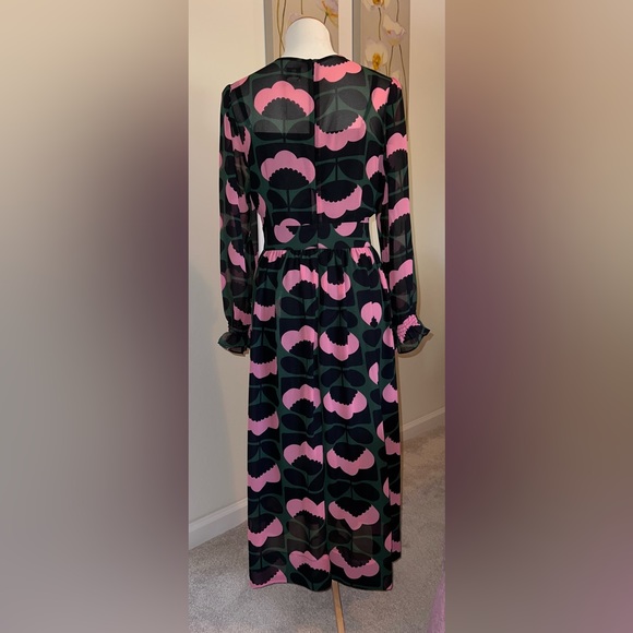 Orla Kiely Black and Pink Midi Dress - Picture 2 of 7